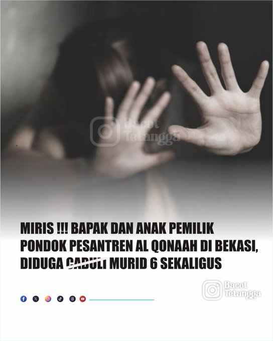 Dugaan kasus pemerkosaan yang dilakukan oleh bapak dan anak pemilik Pondok Pesantren Al Qonaah di Bekasi mengejutkan publik. Keduanya dituduh memperkosa enam santri yang masih di bawah umur