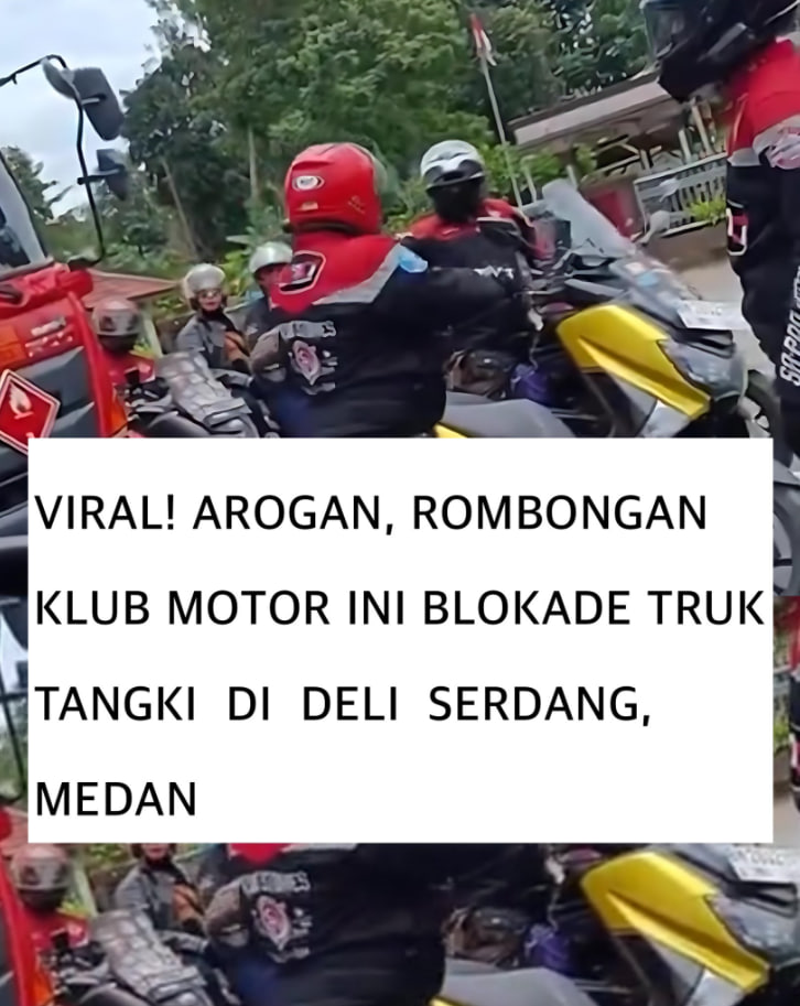 Arogan, Rombongan Klub Motor ini Blokade Truk Tangki di Deli Serdang, Medan