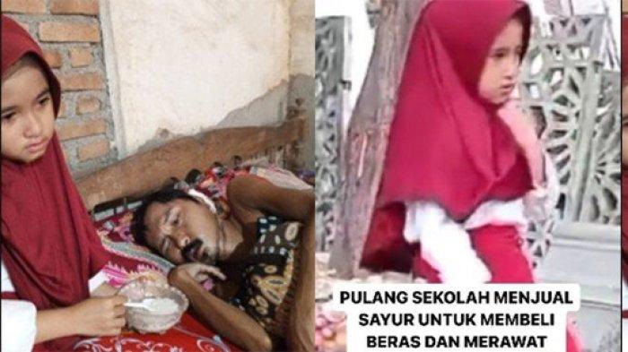 Pilu Alika, Bocah SD Penjual Sayuran yang Kini Tinggal Sebatang Kara Usai Ayahnya Meninggal Dunia Akibat Kanker.