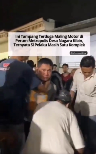 Pelaku dua org satu kabur satu babak belur kena salam tempeleng warga