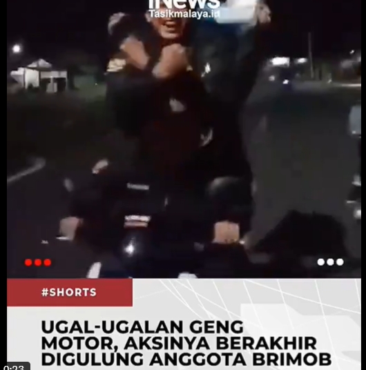 Ugal-Ugalan Geng Motor,Aksinya Berakhir Digulung Anggota Brimob.