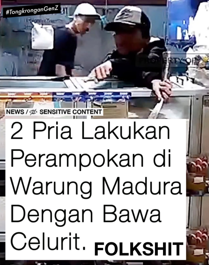 2 Pria Lakukan Perampokan di Warung Madura Dengan Bawa Celurit