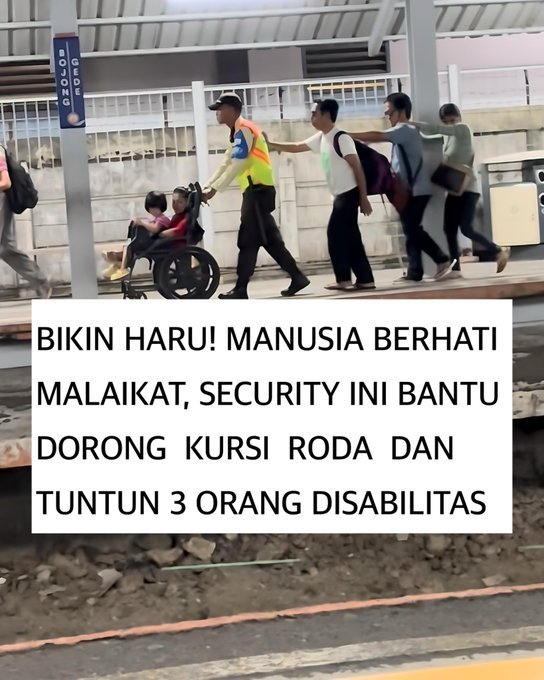 Sebuah momen mengharukan terjadi ketika seorang petugas keamanan (security) berperilaku penuh empati dengan membantu tiga orang disabilitas yang sedang kesulitan. Aksi mulia ini bukan hanya menunjukkan kebaikan hati, tetapi juga menginspirasi banyak orang di sekitarnya.