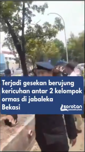 Gesekan antara dua kelompok organisasi masyarakat (ormas) di kawasan Jabaleka, Bekasi, memicu kericuhan yang membuat situasi di wilayah tersebut mencekam