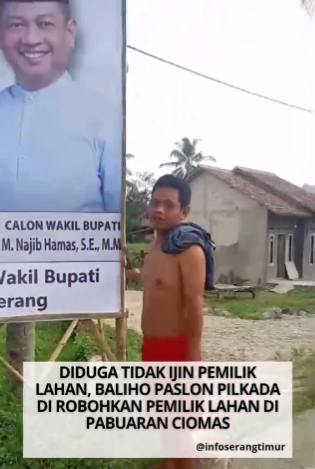 Viral! Pemuda Hancurkan Baliho di Lahannya karena Tanpa Izin