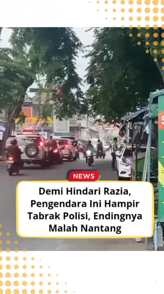 Viral! Pengendara Motor Nyaris Tabrak Petugas Satlantas