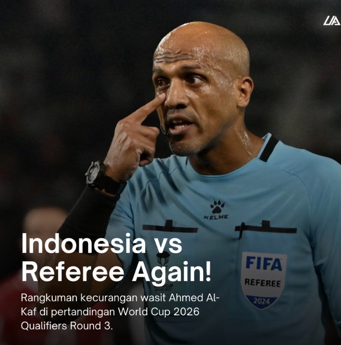 Rangkuman kecurangan wasit Ahmed Al-Kaf di pertandingan Indonesia vs Bahrain semalam: