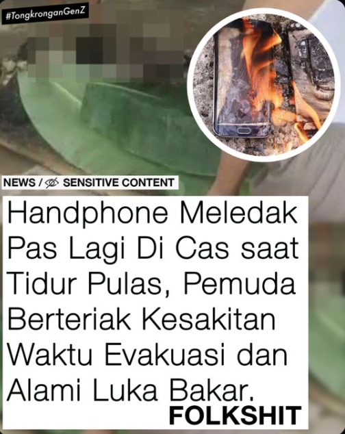 VIRAL!! Pemuda Terluka Akibat Ledakan Handphone saat Dicas