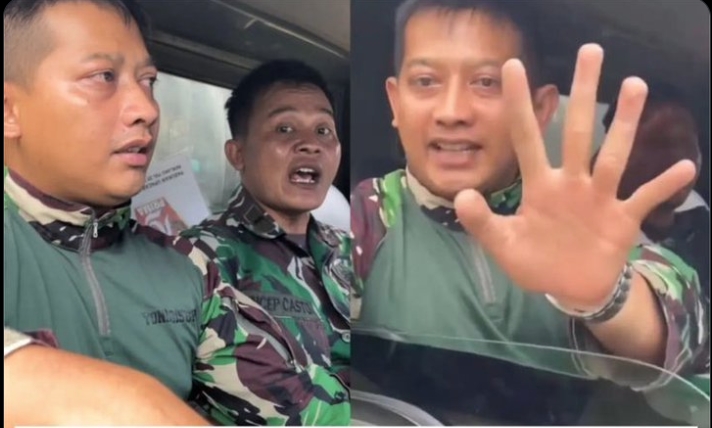 VIRAL! Mobil Wanita Ditabrak Mobil TNI Tapi Tidak Minta Maaf