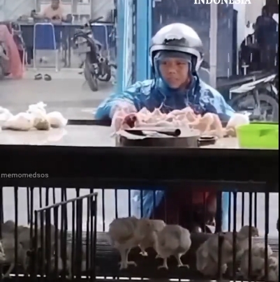 Viral! Emak-Emak Medan Curi Daging Ayam dengan Modus Bumbu