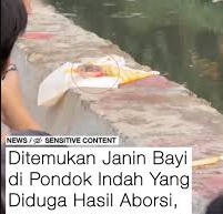 Janin diduga hasil aborsi ditemukan di Pondok Indah, viral