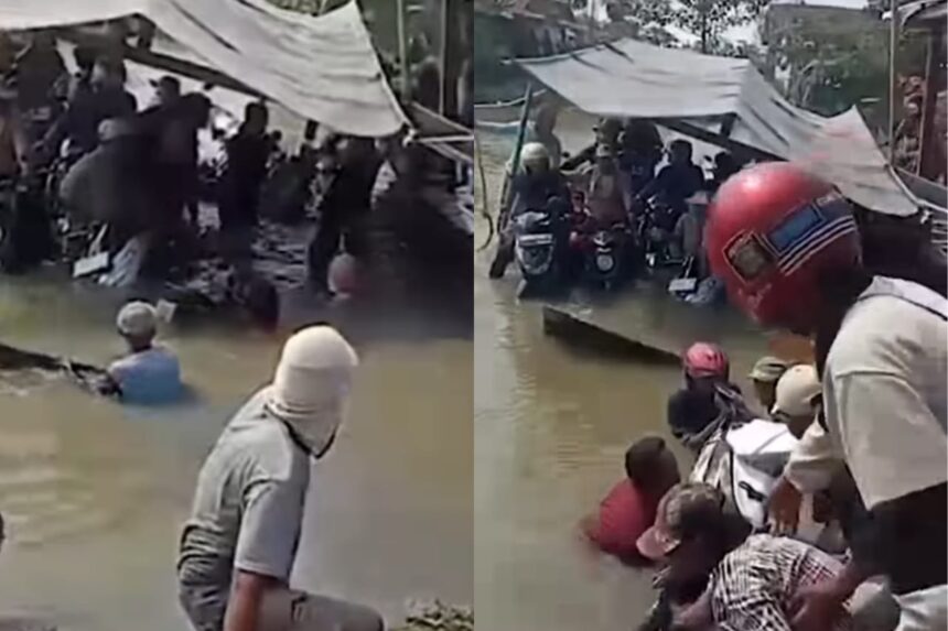 Viral‼️ Perahu Penyeberangan Nyaris Tenggelam Akibat Muatan Lebih