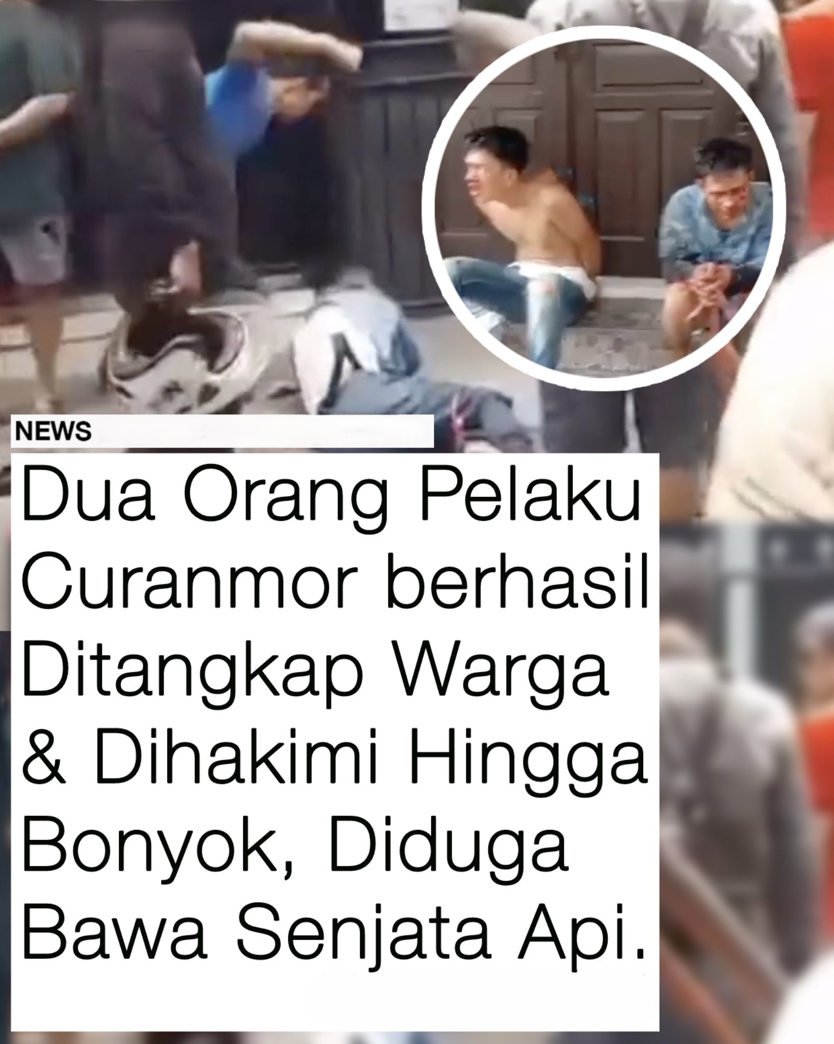 Viral! Dua Pelaku Curanmor Sunter Babak Belur Dihajar Warga